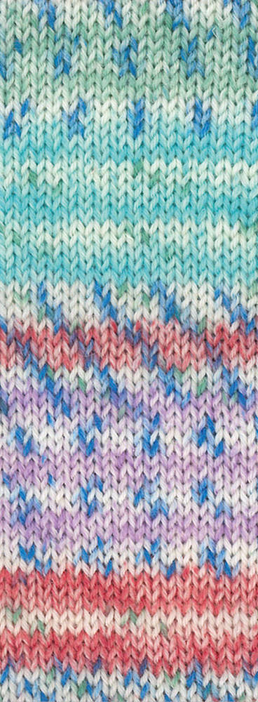928 Türkis/Mintgrün/Blau/Ecru/Rosa Gestreift/Gesprenkelt