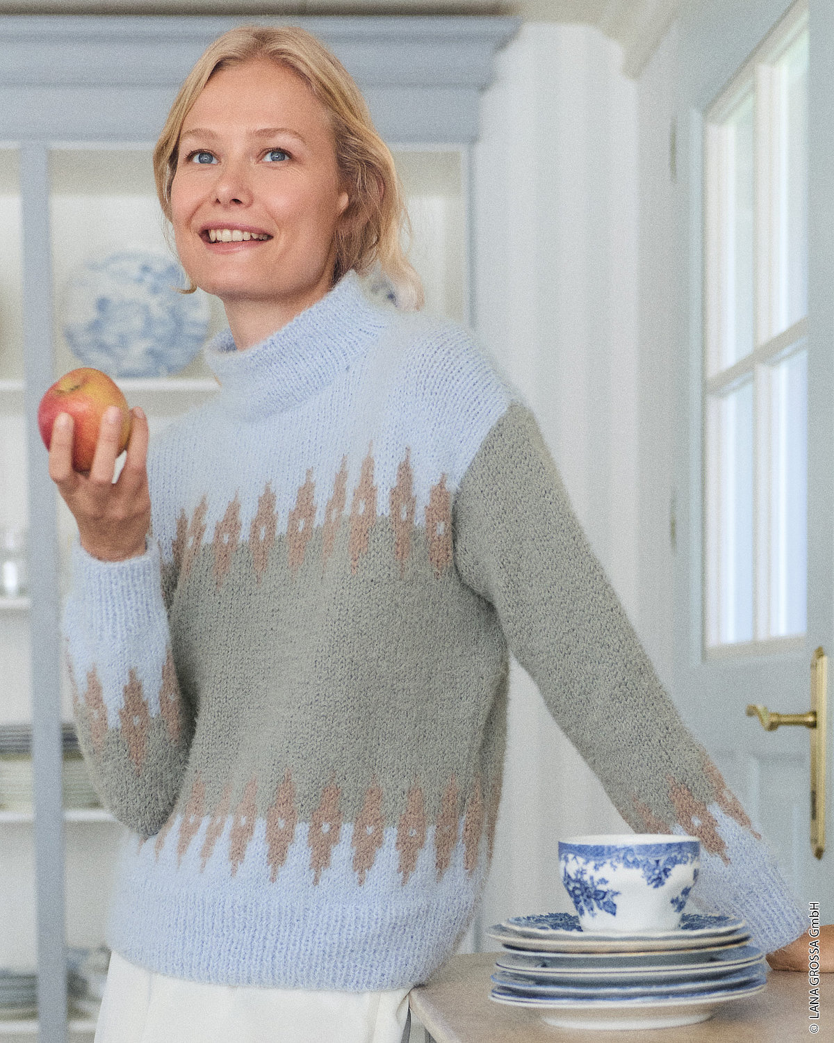 Pullover, Strickpullover, Muster, Farbblock, Pullover mit Muster