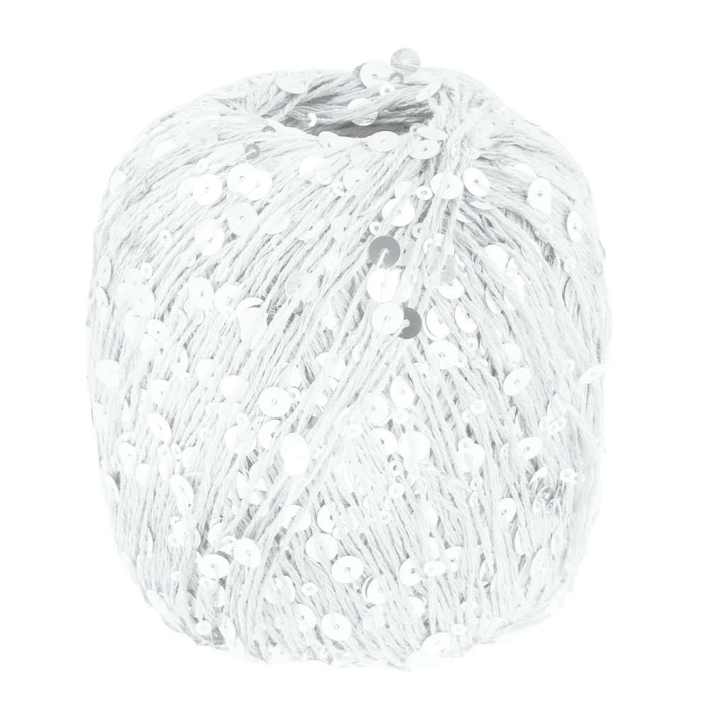 Lana Grossa Cosmo aus 100% Baumwolle (plus Pailetten) in Farbe 001 Weiß, Moebel