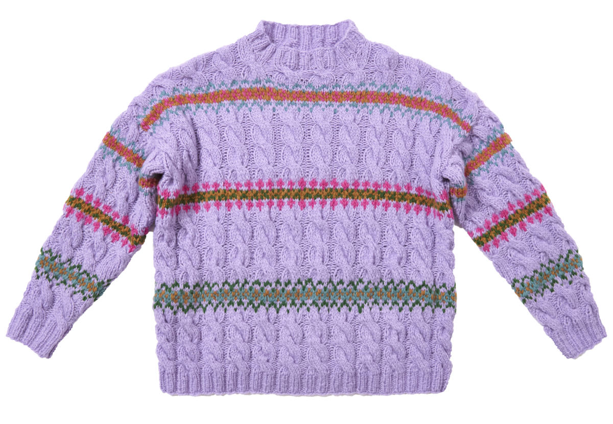 DIY-Wollpaket ZOPFPULLI MIT NORWEGERSTREIFEN - Brigitte aus Wooladdicts by Lang Yarns Promise