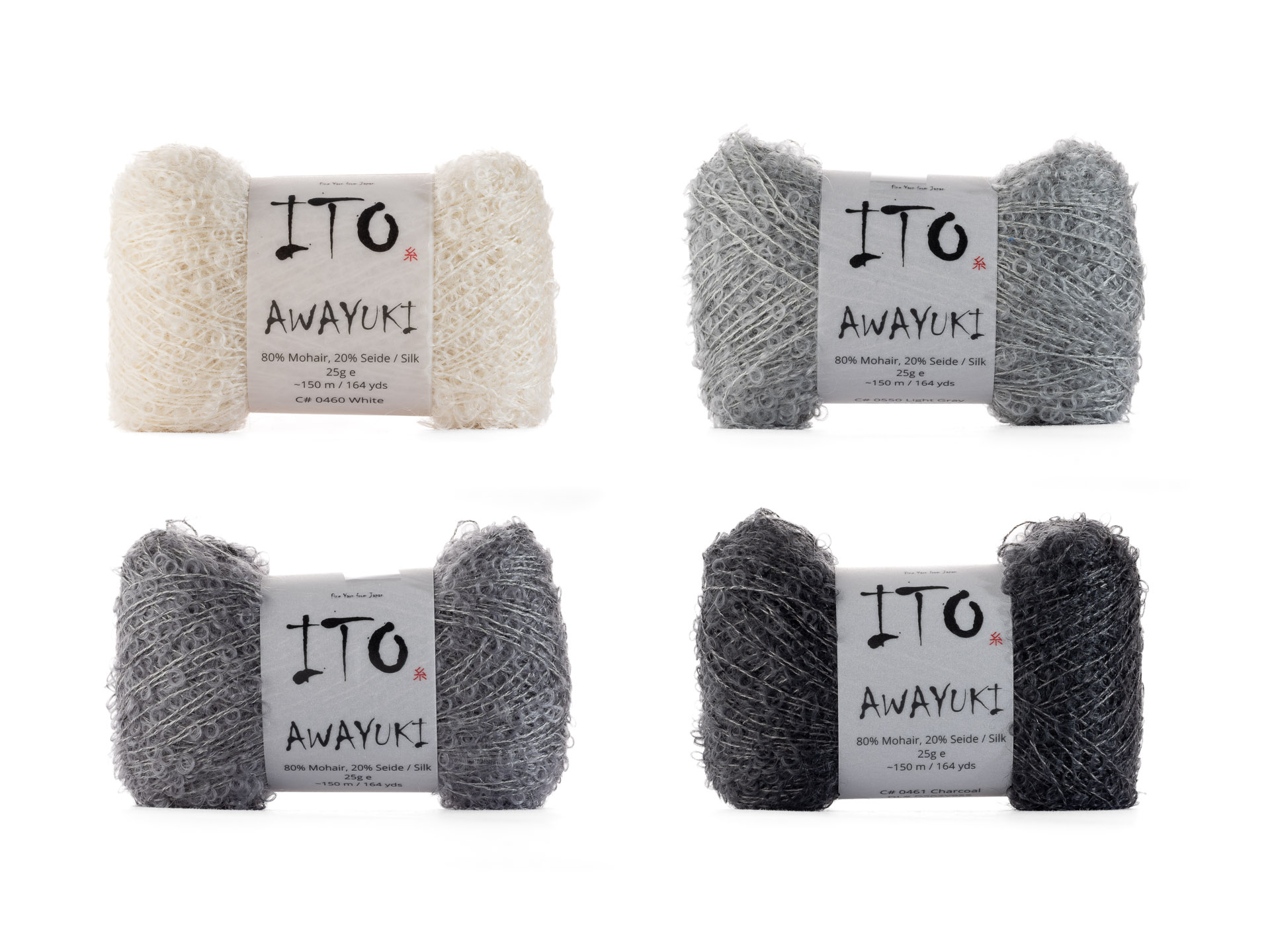 Wolle, Garn, Mohair, Seide, Grau