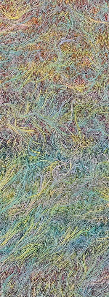Fleece, fuzzy, multicolor, textured, Garn