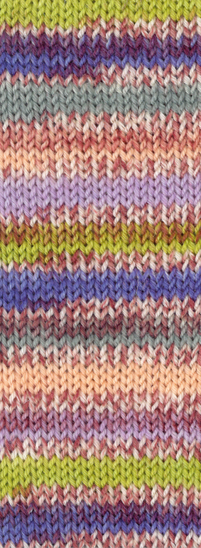 826 Pfirsich/Flieder/Frühlingsgrün/Violett/Grau/Creme/Terrakotta-Gestreift