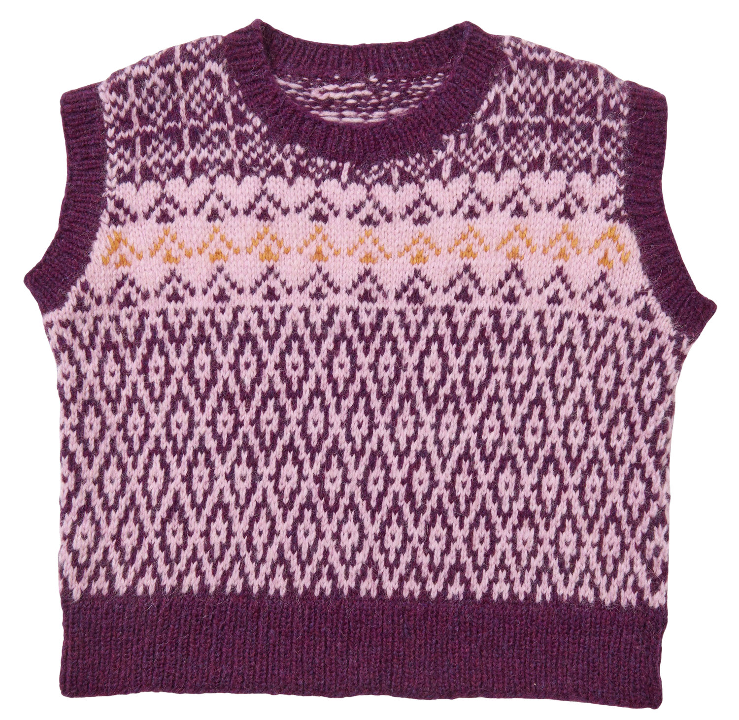 Weste, Wollweste, Fair-Isle Muster, Lila, without-brand