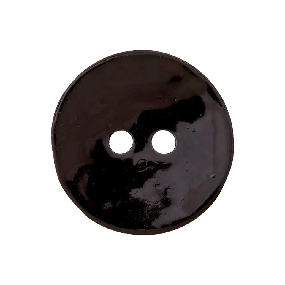 Mother of Pearl Button "Circular" 15mm - 80 black - Union Knopf