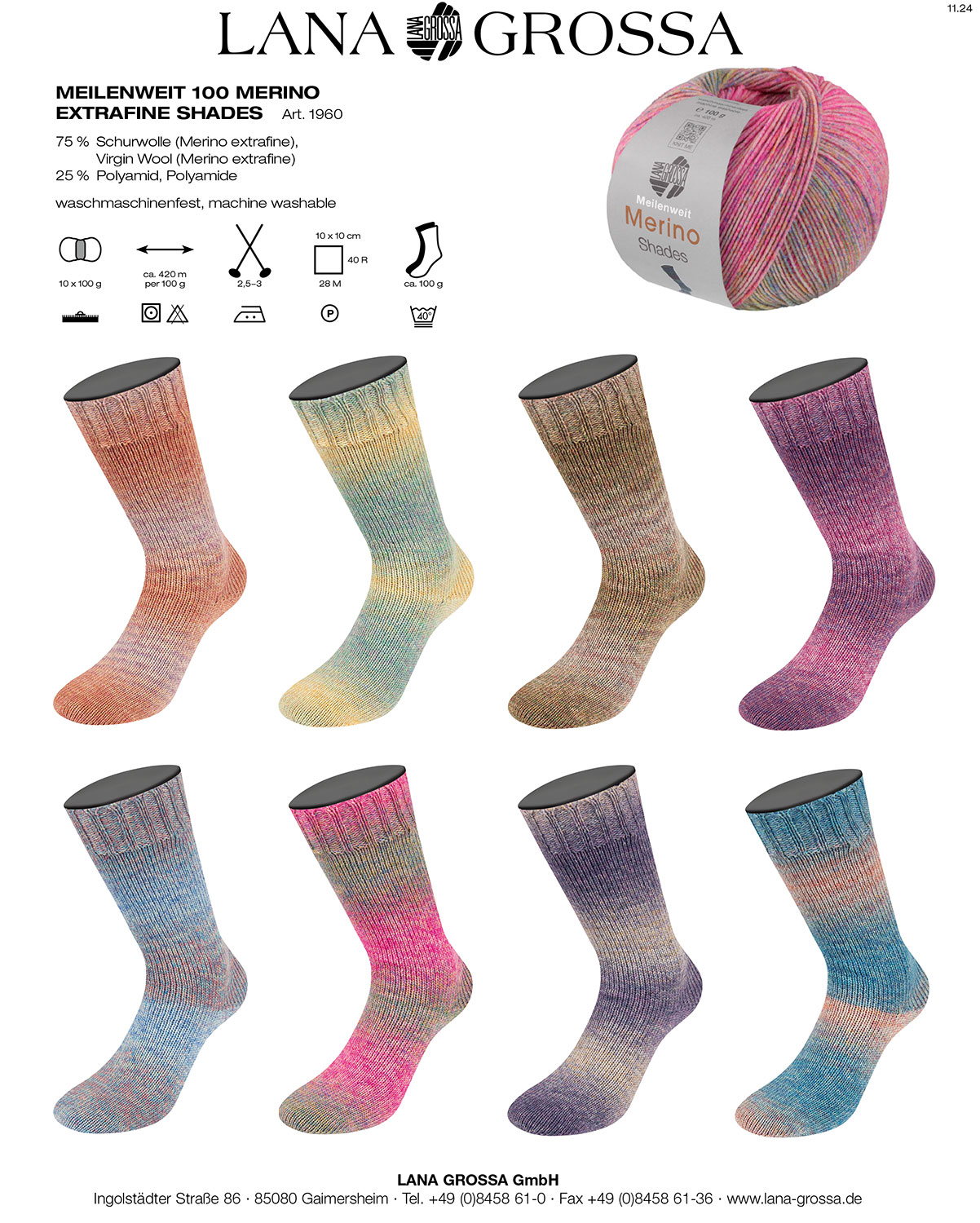 MEILENWEIT 100 MERINO extrafine SHADES - Lana Grossa