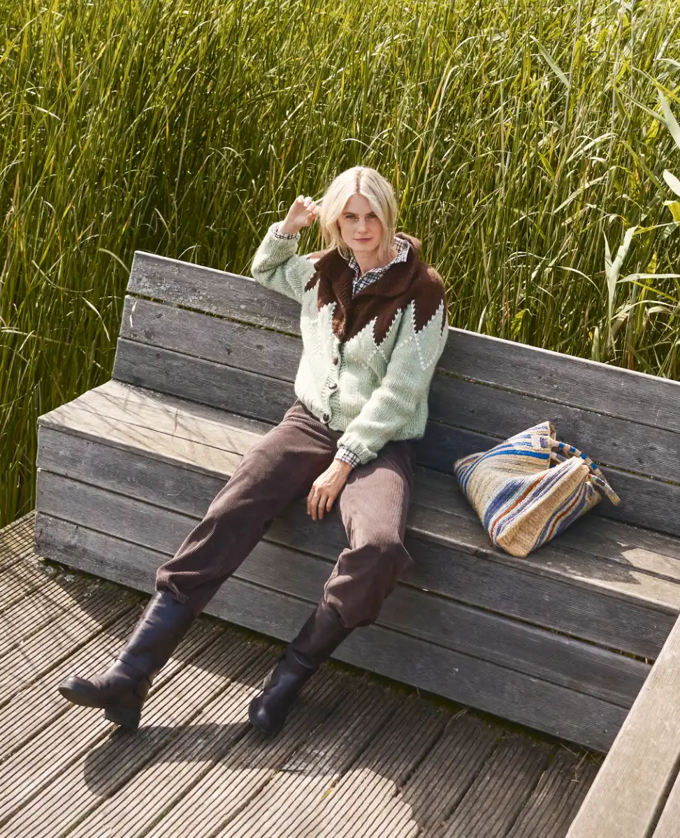 DIY-Wollpaket JACKE MIT RHOMBENPASSE Gr. S - Brigitte