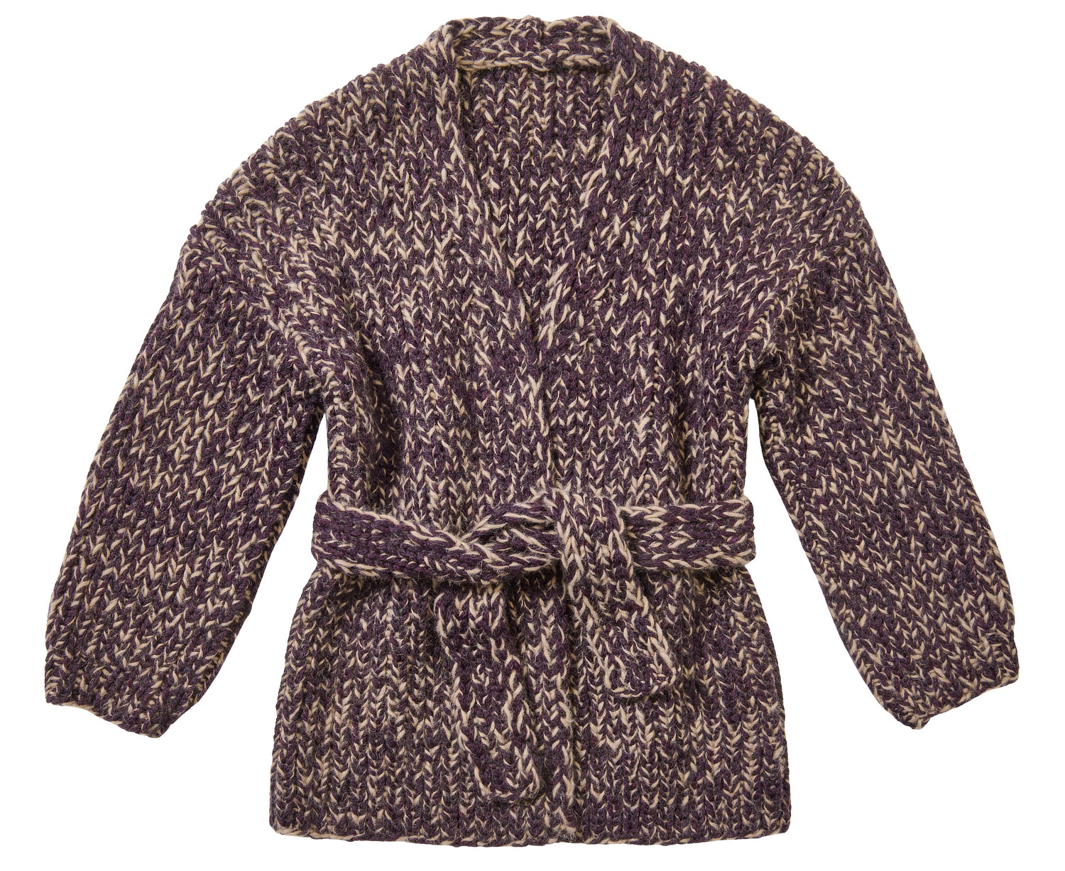 Kardigan, Strickware, Geflechtmantel, Strickjacke, Gürtel