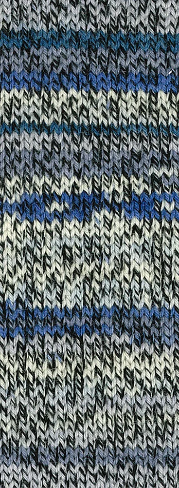 MEILENWEIT 100g DENIM MIX BLUE - 4608 Schwarz/Weiß/Hell-/Mittelgrau/Petrol/Kornblume - Lana Grossa