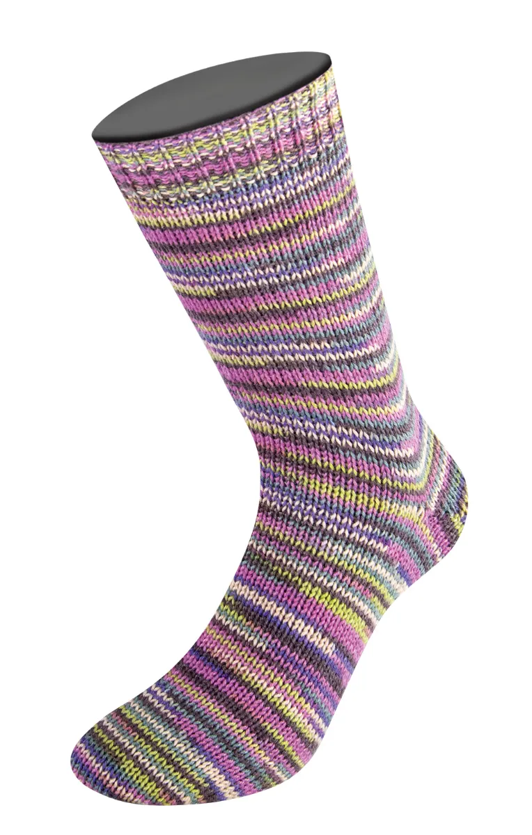 Landlust DIE SOCKENWOLLE SEIDE 100G -  361 Lilac/Mocha/Violet/Light Beige/Pistachio/Reseda Green - Lana Grossa