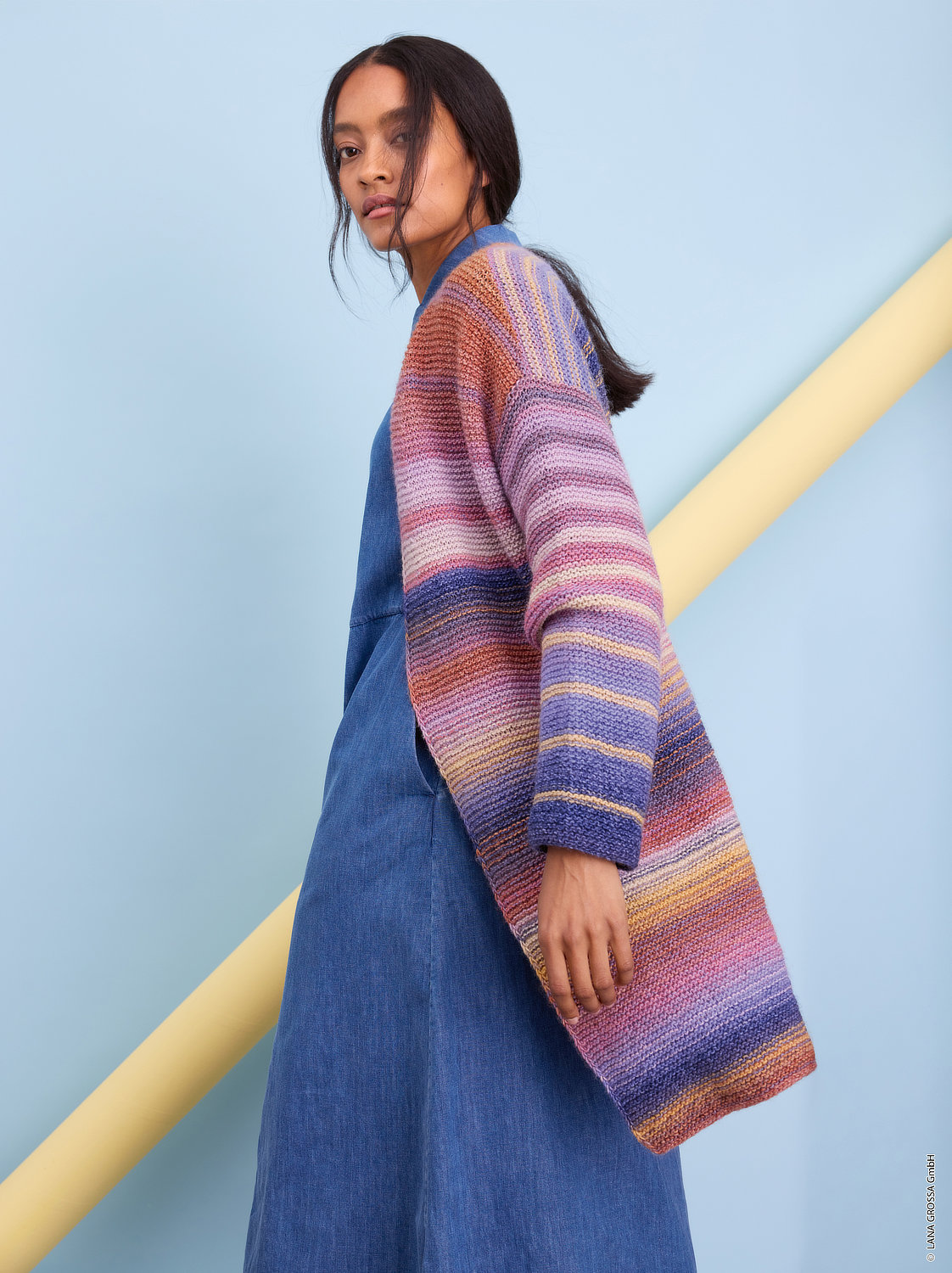 strickjacke, cardigan, oversize, mehrfarbig, strickmuster