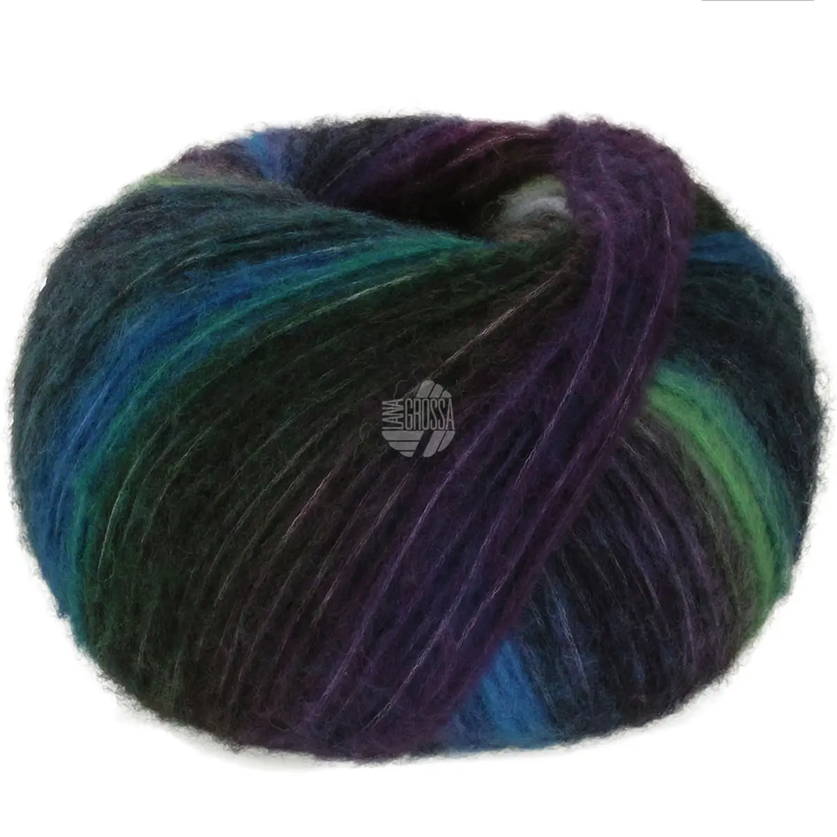 BOMBA -  006 Bottle/Opal Green/Aubergine/Night Blue/Dark/Bluish Teal  - Lana Grossa
