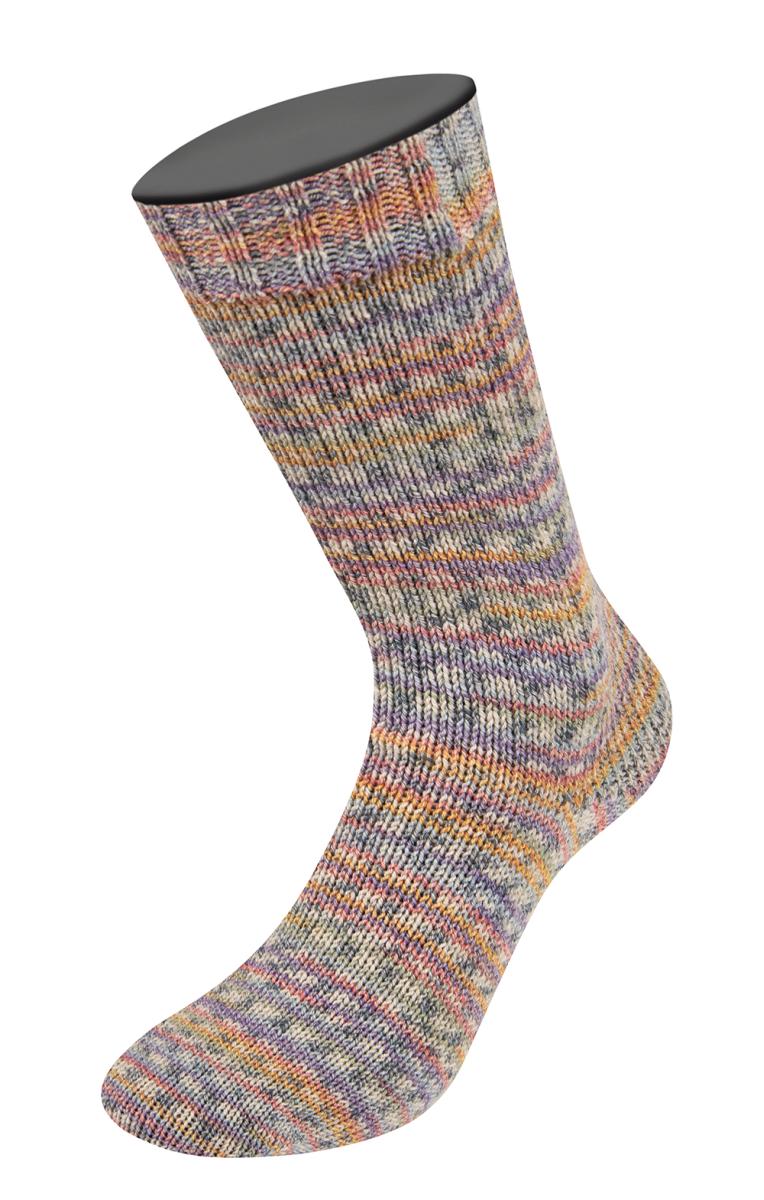 Socken, Kniestrumpf, Wollmischung, Multicolor, Stretch