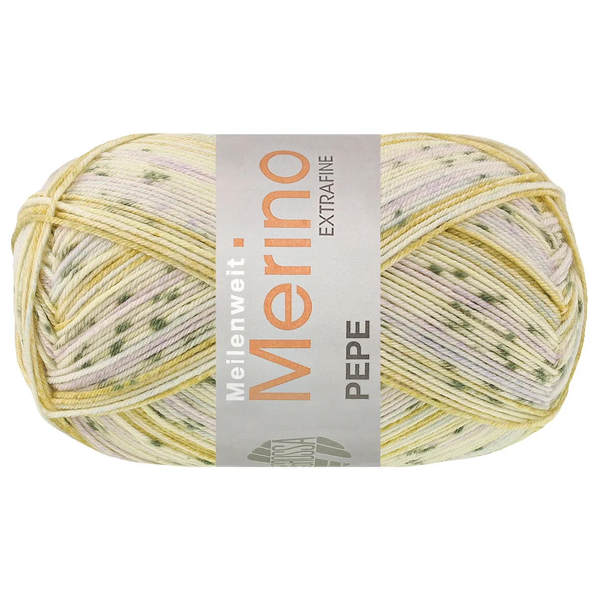 Meilenweit 100 MERINO Extrafine PEPE -  4141 Mustard/Vanilla/White Green/Gray Green/Purple - Lana Grossa