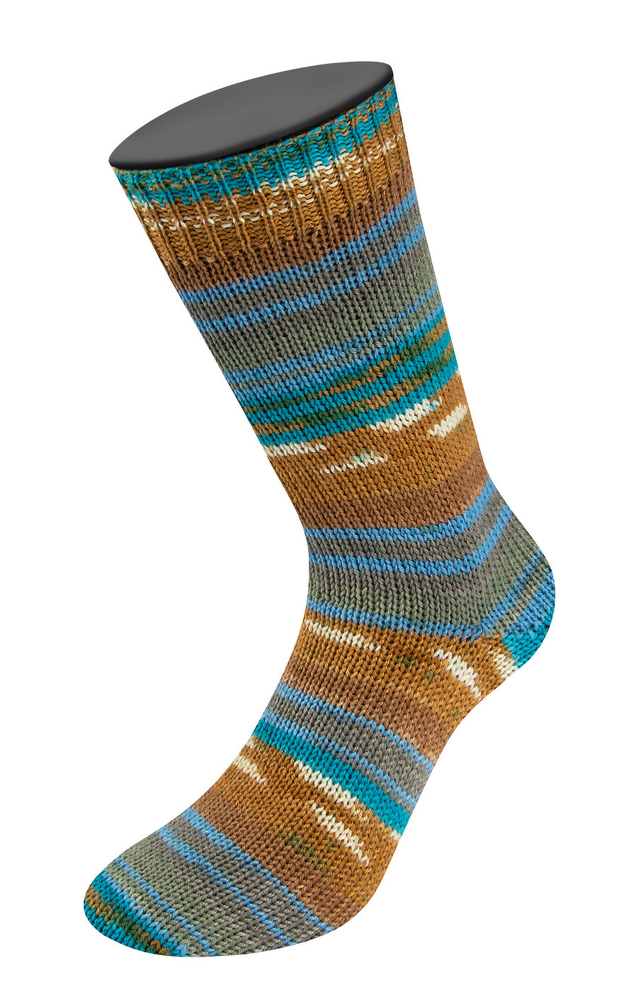 3583 Türkisblau/Ocker/Dunkelgrün/Himmelblau/Graugrün/Braun/Ecru