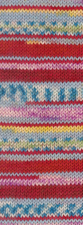 4808 Rot/Gelb/Grau/Petrolblau/Graugrün/Flieder/Rosa