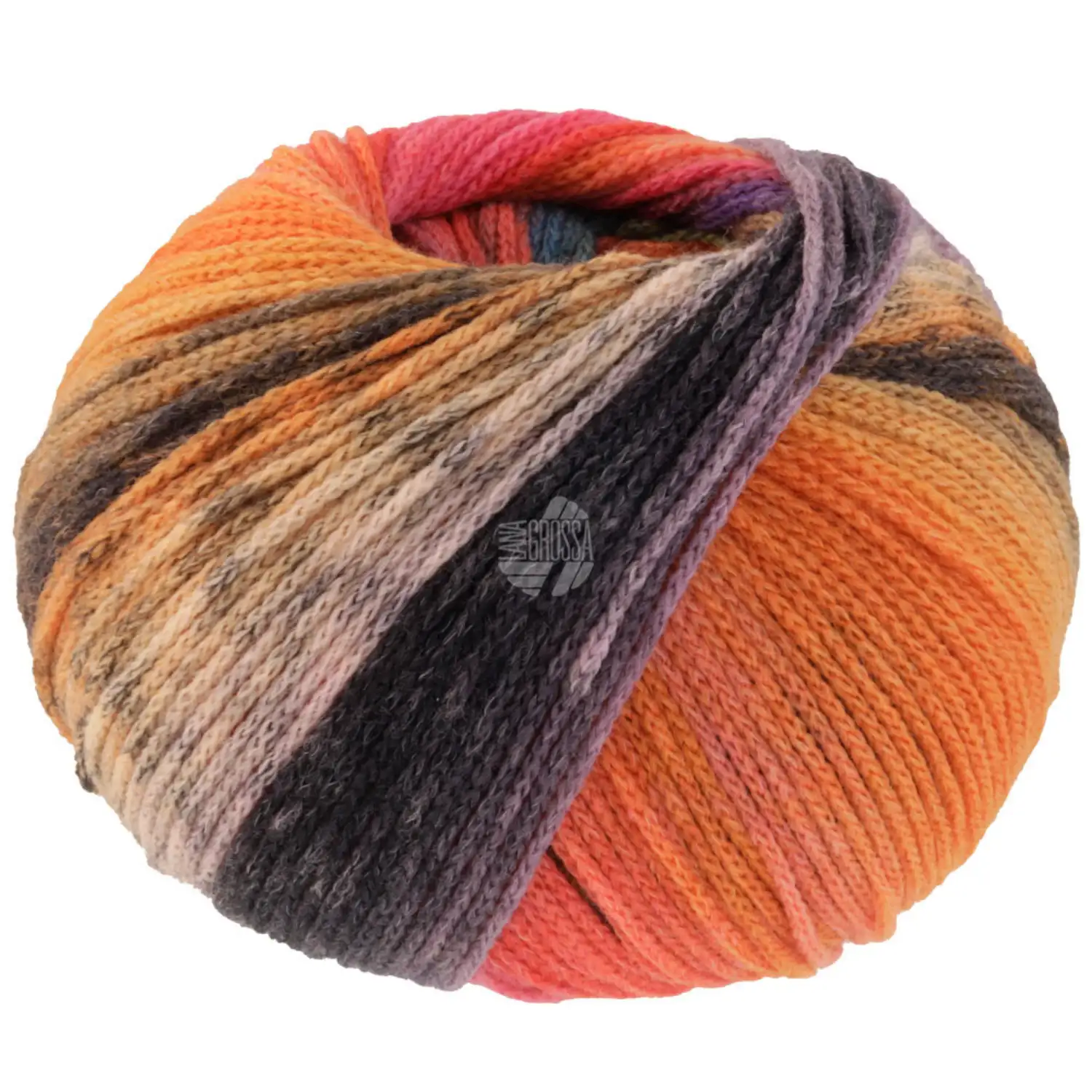 FARFALLA - 002 Rosabeige/Graubraun/Orange/Hellorange/Mokka/Nachtblau/Himbeer/Braun - Lana Grossa
