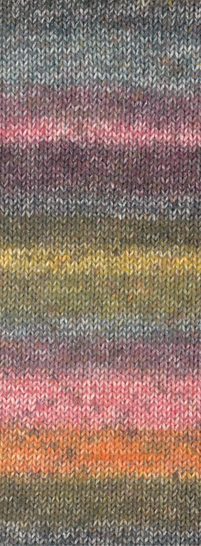 2032 Umbra/Dunkelgrau/Brombeer/Nelkenrosa/Senfgelb/Moosgrün/Orange