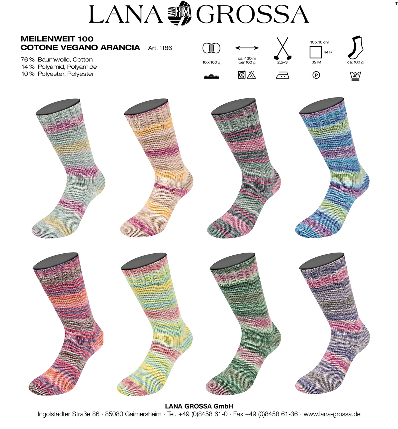 MEILENWEIT 100 COTONE VEGANO ARANCIA - Lana Grossa